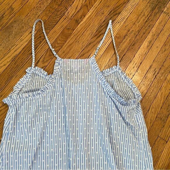 Lilly Pulitzer Razorback white/blue vertical stripes with polka dots tank top - Picture 3 of 3